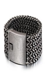 Bracelet à chaîne de 1230 mm Hommes Vintage Black en acier inoxydable Bracelets Bracelets Bangles Bijoux de motard massif pour l'homme Droship Y1212010342
