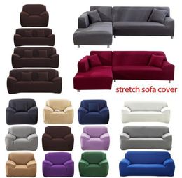 1234 Couvercle de canapé de couleurs de couleur solide en polyester couleurs non glissantes