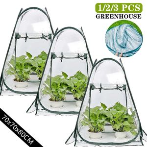 123pcs pop -up kas voor buiten indoor bloemenhuis draagbare mini cover tent tuinieren plant warme kamer 240415