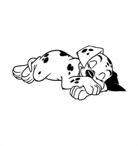 12456 CM Slapende Hond Vinyl Decal Leuke Cartoon Dier Raamdecoratie Auto Sticker Zwart Zilver CA5841421883