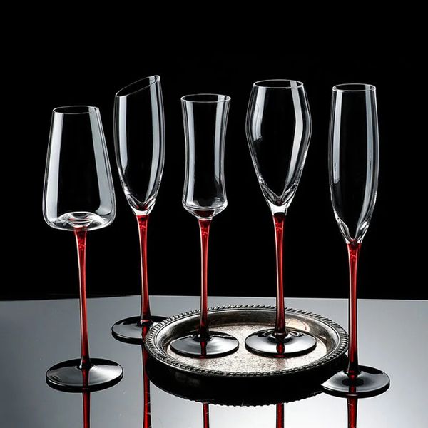 124 pièces créatif noir noeud papillon verre en cristal Bordeaux Champagne gobelet haute capacité haut de gamme lumière luxe Bourgogne verre à vin 240104