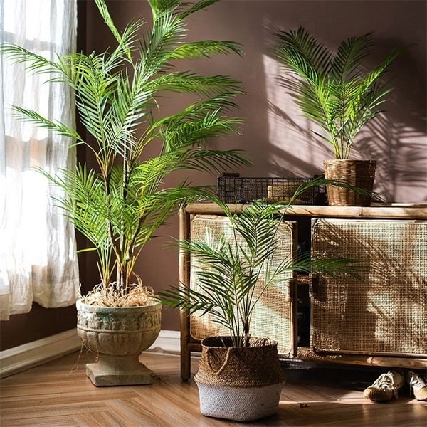 125 cm grand palmier artificiel plantes tropicales branche en plastique de fausses feuilles vert monstera pour la maison de jardin de Noël de Noël 240408