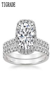 125CT 925 Sterling Silber Brautringe Sets Zirkonia Halo CZ Verlobungen Eheringe für Frauen Versprechen 2112171801522