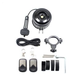 125DB Motorfiets Scooter Trumpet Horn USB Lading Bicycle Electric Bell Cycle Optioneel anti-diefstal Alarm Sirene afstandsbediening 240506