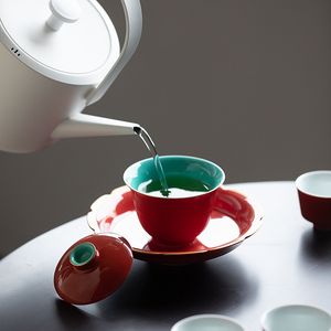 125 ml boutique Glaze rouge Art en céramique Thé Tureen Style japonais Not Gaiwan Chine