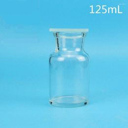 Bouteille de collecte de gaz de 125 ml en verre clair transparent avec sol - équipement de chimie de laboratoire pour collecteur de feuilles