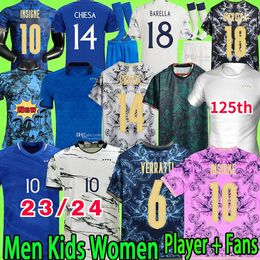 125 camisetas de fútbol de Italia 125 aniversario Retro BAGGIO Italia VERRATTI CHIESA 1994 maglie da calcio TOTTI 2023 camiseta de fútbol BARELLA MALDINI BONUCCI kit para niños