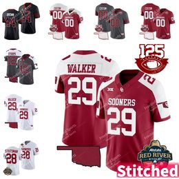 125e Sooners College Football Jersey Sammy Brown 44 Red River Tawee Walker Xavier Robinson Jackson Arnold Baker Mayfield McCullough Jalen Hurts Custom