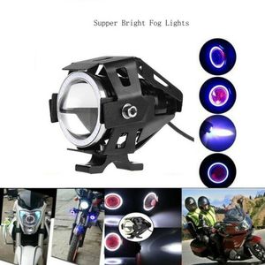 Faros delanteros de motocicleta de 125W con interruptor, foco auxiliar para motocicleta, luces LED DRL intermitentes estroboscópicas de conducción de Motor U7 para ATV UTV Tru car dvr