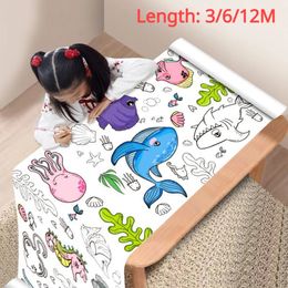 126 enfants dessin rouleau bricolage Graffiti défilement couleur remplissage papier peinture coloriage pour enfants jouets éducatifs 240124