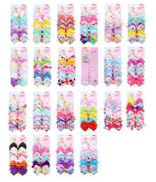 126 Kleur 5quot Hair Bow Girl kleurrijke afdrukken Bronettes Cool Baby Accessories Unicorn Jojo Siwa Bows 6pcScard Packing7250665