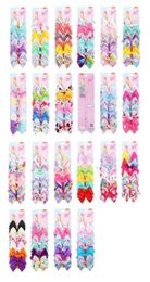 126 colores 5quot lazo para el cabello niña pasadores con estampado colorido accesorios geniales para bebés unicornio Jojo Siwa arcos 6 piezas embalaje de tarjeta 8216779