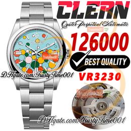 126000 VR3230 Automatische unisex Watch Heren Womens Watches Clean CF 36mm Celebration Index Dial SS 904L Steel Bracelet Super Edition TrustyTime001 PolsWatches