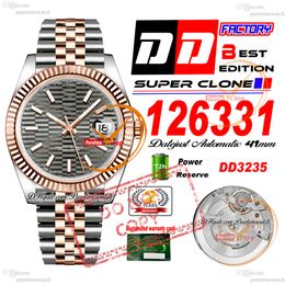 126331 DD3235 Date Automatique METTES MONTRE DDF DDF MOTIF GRY SLATE GRAPLE DDF MOTIF FLUTÉ 904L