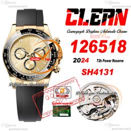 126518 SH4131 Chronographe automatique METS Watch Clean CF Céramique Céraque jaune doré DIAL 904L ACTE