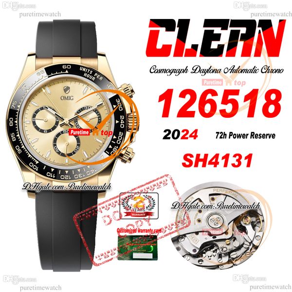 126518 SH4131 Chronographe automatique METS Watch Clean CF Céramique Céraque en or jaune 904l Steel Black Oysterflex Rubber Super Edition 2024 Montres Puretime PTRX