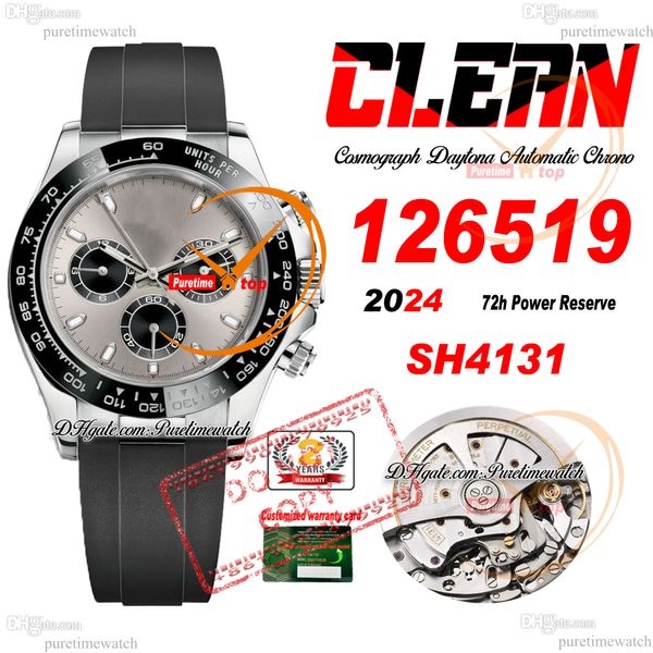 126519 SH4131 Chronographe automatique METS Watch Clean CF Céramique Céraque gris 904L Steel Black Oysterflex Rubber Super Edition 2024 Montres Puretime PTRX F2