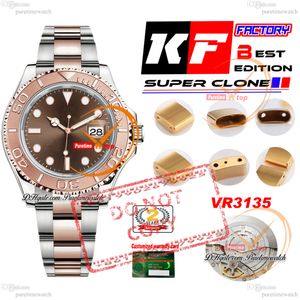 126621 VR3235 Automatic Mens Watch KF 3D Bezel Brown Dial Two Tone 18K Rose Gold enveloppé 904L