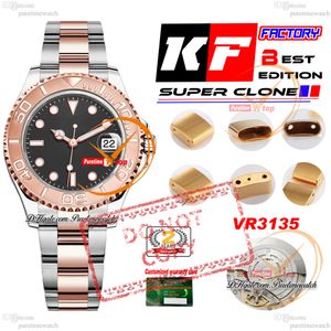 126621 VR3235 Automatic Mens Watch KF 3D Cédre noire Black Two Tone 18K Rose Gold enveloppé 904L