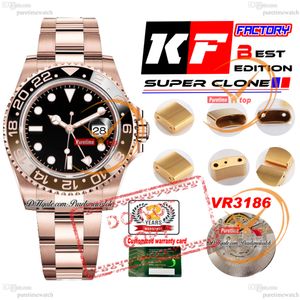 126715CHNR ROOTBEER VR3186 AUTOMATIC HOMMES MONTRE KF BROWN Céramic Cadran noir 18K Gold rose enveloppé 904L Bracelet en acier Super Edition Même série Card PureTime