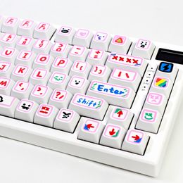 127 toetsen/PBT XDA KeyCap -profiel instellen Custom KeyCaps voor MX Switch Mechanische gaming toetsenbord vriendje Love Pink Key Caps