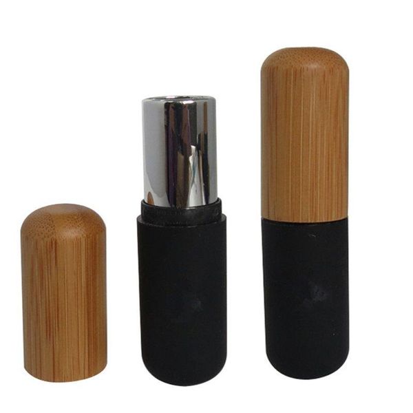 Tubes de rouge à lèvres en bambou vides de 127 mm avec capuchon en bambou Cils Tube Mascara Bouteille Maquillage Cosmétique Emballage Conteneur F855 Ipowx