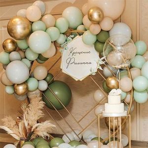 127pcs Macaron Couleur Avocat Vert Latex Ballons Garland Kit Chaîne Anniversaire Saint Valentin Décorations De Fête De Mariage Globos 211216