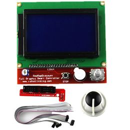 12864 Smart Controller Ramps 1.4 LCD 12864 Panneau de commande LCD Écran bleu pour imprimante 3D LCD12864
