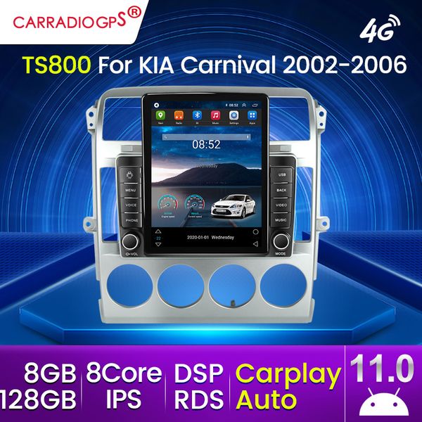 128G 8 CORE Autoradio Android 11 para Kia Carnival 2002-2006 Car dvd Radio Multimedia Blu-ray IPS Pantalla Navi GPS Stero 2din