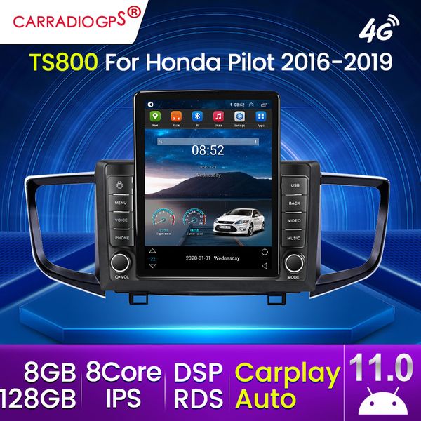 128G Android 11 autoradio dvd pour Honda Pilot 2016-2019 lecteur vidéo multimédia Navigation GPS stéréo RDS Carplay Auto