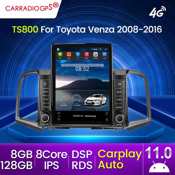 128G Android11 para Toyota Venza 2008-2016 Radio Dvd para coche Autoradio reproductor de vídeo Multimedia FM navegación estéreo 2Din DSP Carplay