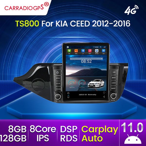 128G Carplay Auto pour Kia Ceed Cee'd 2 JD 2012-2016 Voiture Dvd Radio Multimédia Lecteur Vidéo Navigation GPS Android Non 2din 2 Din