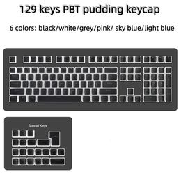 129 Sleutel PBT Pudding KeyCaps Backlight OEM Gaming Key Caps voor 61/87/98/100/104/108 toetsen Cherry MX Switch Mechanische toetsenborden