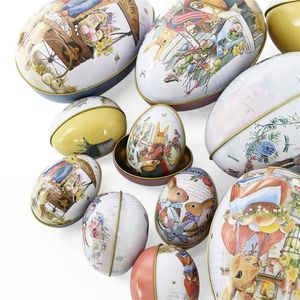 129 cm Fer Grand Oeufs De Pâques Boîte Oeuf Forme Lapin Famille Cadeau Bonbons Boîtes Enfants Emballage Prop Anniversaire Décor 220815