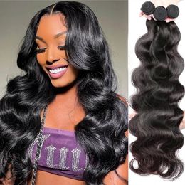 Tissage en lot brésilien 100% naturel Body Wave, couleur naturelle, 12A, 30 pouces, 134 pièces, prix de gros, pour femmes, 240118