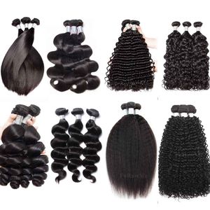 El cabello humano brasileño 12A teje mechones de cabello sin procesar negro natural suave para mujeres africanas Venta en línea
