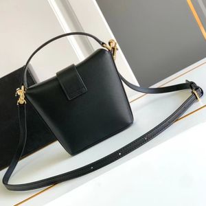 12a All-New Mirror Quality Designer Bucket Bag Dames Cowhide Lederen tas Zwarte handtassen Luxe mini-tassen Crossbody Schoudertas met doos