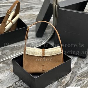 12A Tout nouveau miroir de qualité Designer Petit Le5a7 Hobo Sac 25cm Femmes Sacs en daim Luxurys Sacs à main Mode Shearling Sac Sac à main Sac à bandoulière avec boîte