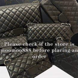 12A All-New Mirror Quality Designer Womens Mini carré Sac carré moyen Caviar Agnes en peau de chariot matelassé Small Black Box Box Boîte Jumbo Double rabat