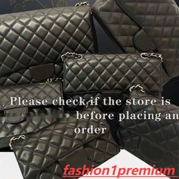 12A All-New Mirror Quality Designer Womens Mini SAC SAG SAG MIDE MIDE Caviar Agnes en peau de balise matelassée Small Black Shouler Jumbo Double rabat