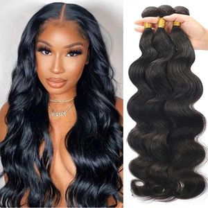 12A Brasileño Body Wave Hair Bundles Natural Color Remy Weave Human 1234 PCS Precio al por mayor para mujeres negras 240401