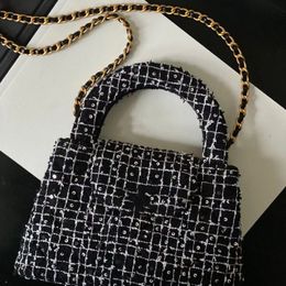 12A Luxury 24p Kelly Woolen grande Pure Handshel de lana hecha a mano bolso de doble cercanía Bolsa de mujer Crossbody Bag Sosten