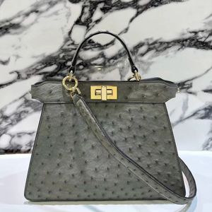 12a Luxe nieuwe serie handgemaakte struisvogelshuid met delicate naaisras een schoudertas orgaan orgaan vouw handtas forens tas dames tas crossbody tas medium