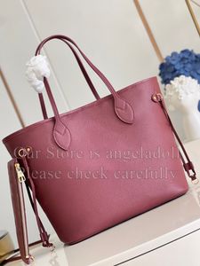 12a Mirror Quality Designer winkelzak mm maat dames echte lederen bordeauxrode portemonnee letters reliëf tote luxe handtassen composiet schoudertas kleine zakje kleine zakje