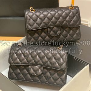 12A Miroir Qualité Designer Petit Sac à Rabat Classique 23cm Femmes Sacs Matelassés En Cuir Véritable Sacs À Main De Luxe Caviar Lambskin Bourse Noir Épaule Chaîne Boîte Sac