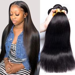 12a paquets de cheveux raides brésiliens crus s humain pour femmes noires couleur naturelle 34 remy long 30 pouces 240408