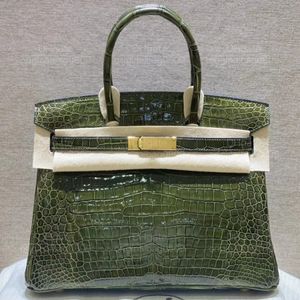 Sacs à main de concepteur de qualité miroir supérieur 12A spécialement personnalisés en cuir original olive crocodile cutané minimaliste sacs de luxe pour femmes avec boîte exquise.