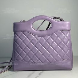 Sac de luxe de qualité 12A Top Mirror Sac concepteur classique Dames Hands Sac à main authentique Sac à chaîne violette vache