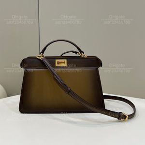 12a top spiegelkwaliteit luxe tassen klassieke designer tas dames handtas alle handgemaakte echte lederen tas 29 cm geleidelijke verandering schoudertas satchel zak pijp orgaantas