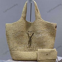 12A Bolsas de playa de alta calidad Diseñador Cesta Bolsa de paja Bolsos para mujer Flor Damas Casual Tote Moda Playa abierta Bolsas de hombro Monedero femenino Bolsos de lujo